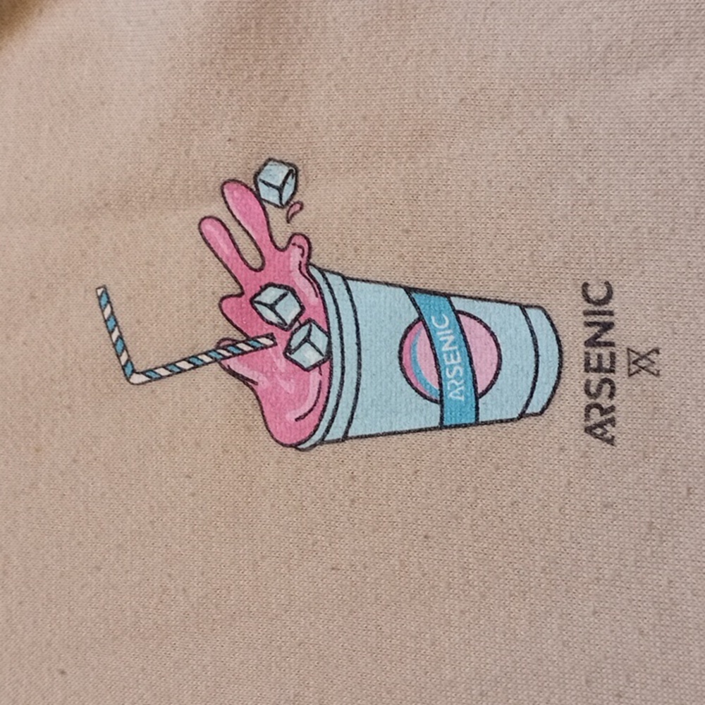Arsenic Hoodie with Embroidered Drink Design (M)